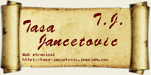 Tasa Jančetović vizit kartica